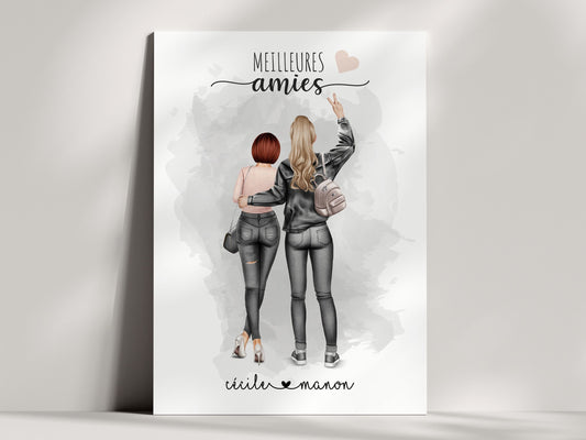 AFFICHE SOEUR DE COEUR - CADEAU POUR UNE SOEUR, UNE AMIE  Ma boutique