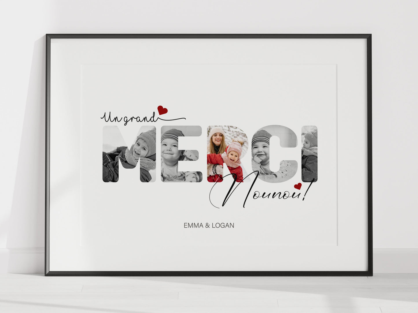 Affiche personnalisée "Merci nounou" - Cadeau pour une nounou NinsPetitspapiers