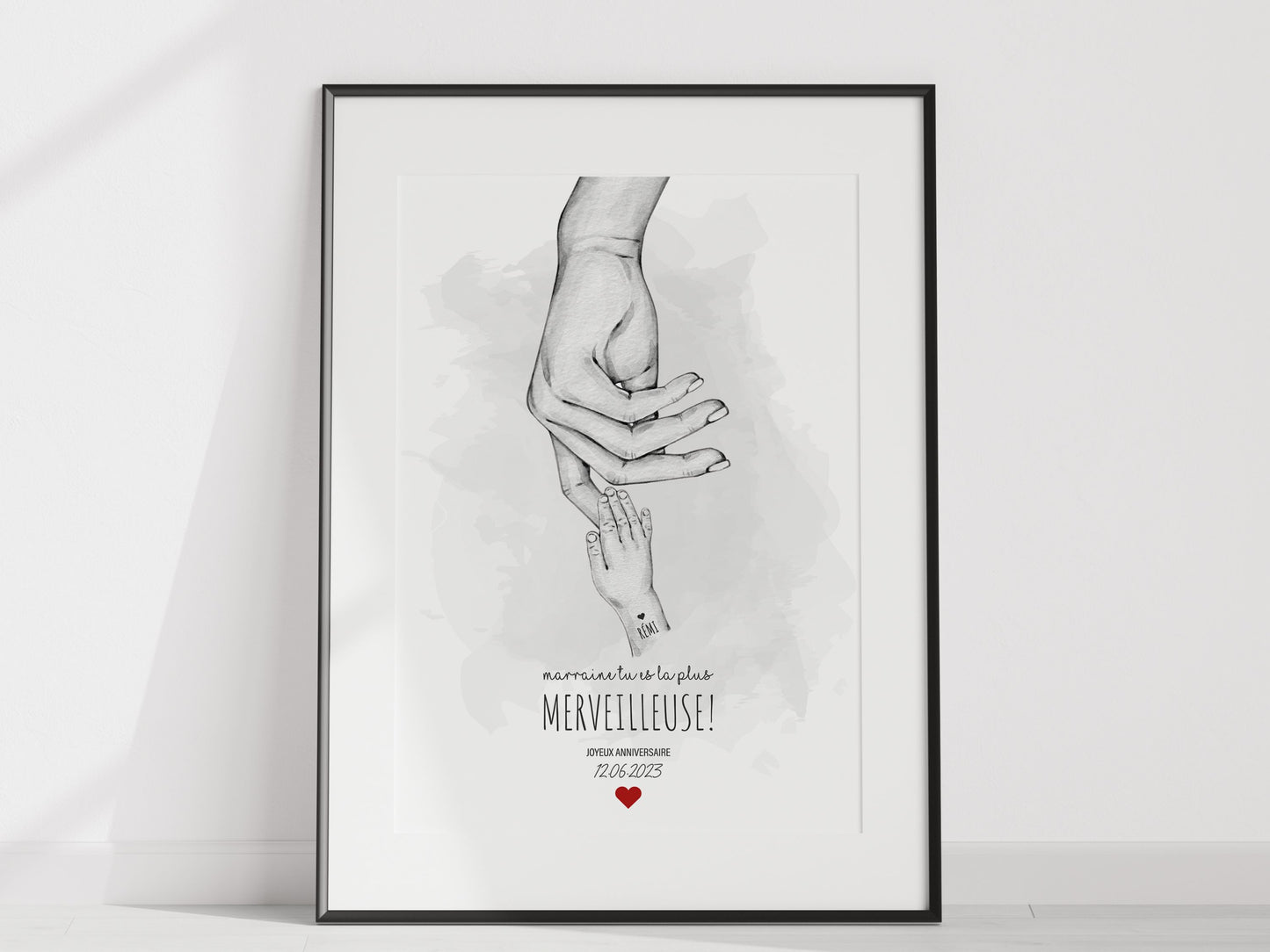 AFFICHE PERSONNALISEE MAINS FEMME - TU ES LA PLUS MERVEILLEUSE  Ma boutique