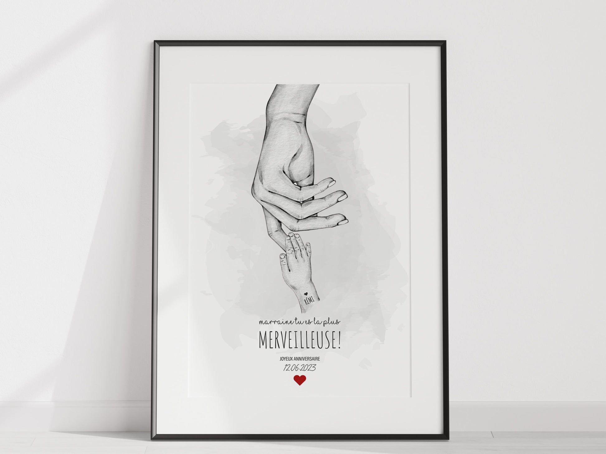 AFFICHE PERSONNALISEE MAINS FEMME - TU ES LA PLUS MERVEILLEUSE  Ma boutique