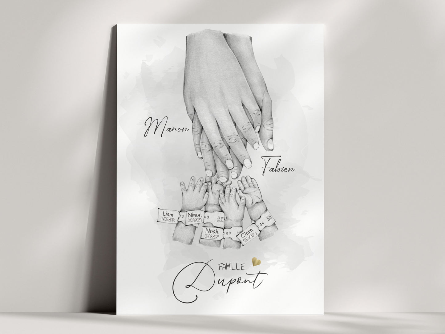 AFFICHE PERSONNALISÉE - UNION DE LA FAMILLE - 1 a 5 ENFANTS Ma boutique