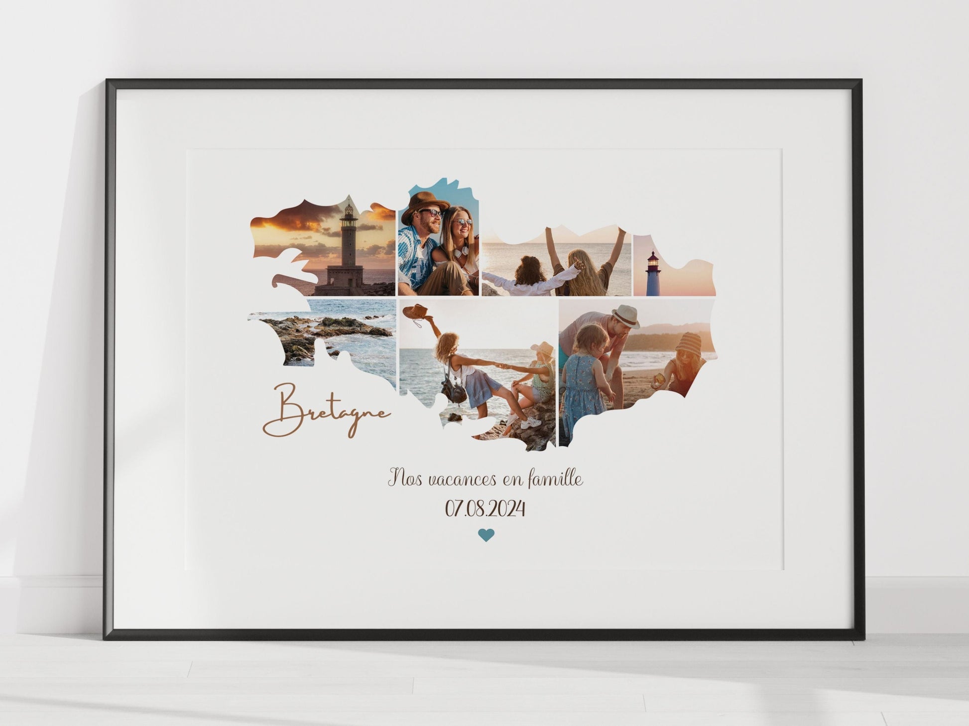 BRETAGNE, AFFICHE PERSONNALISÉE CARTE PHOTO COLLAGE  NinsPetitspapiers