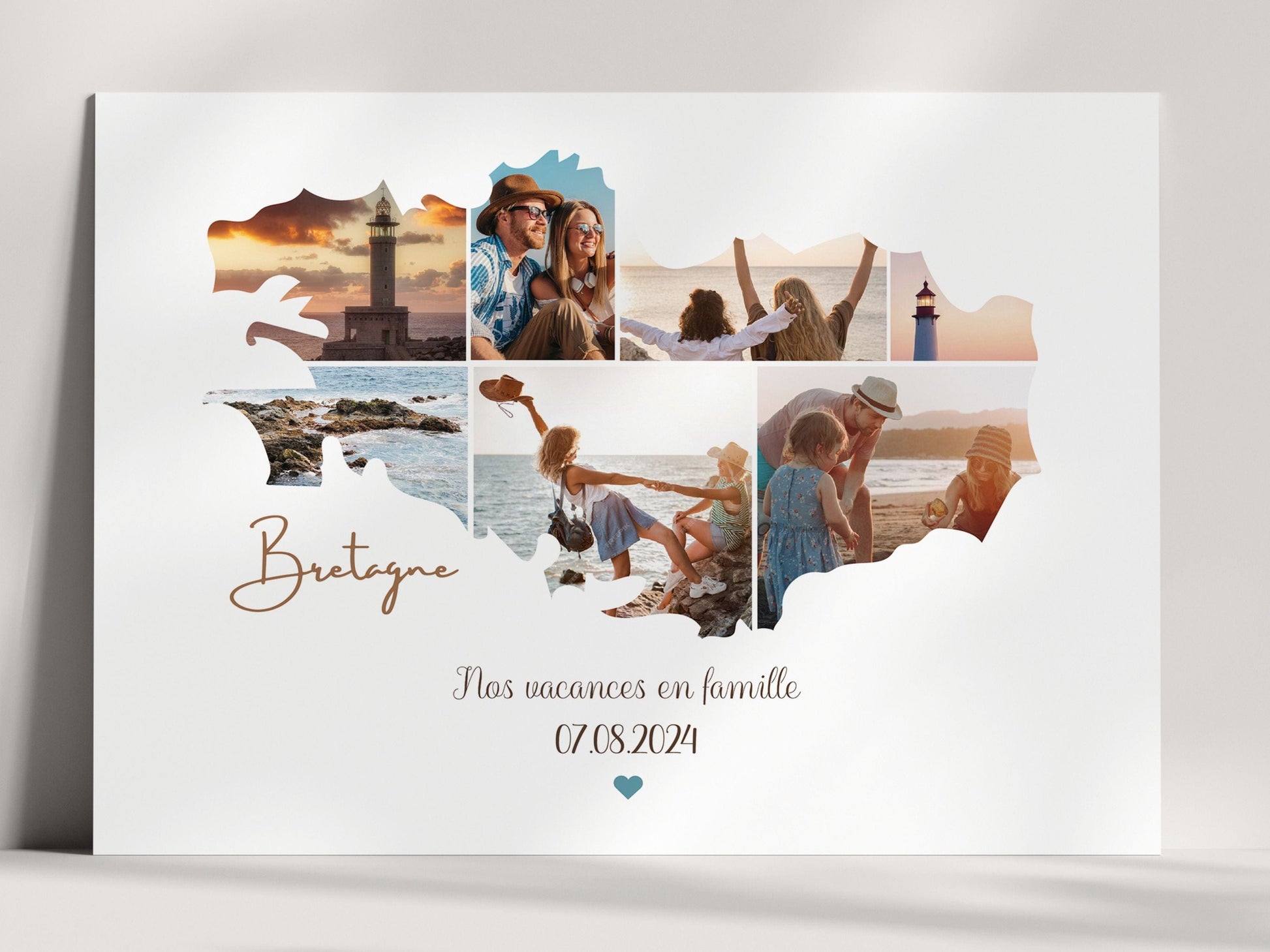 BRETAGNE, AFFICHE PERSONNALISÉE CARTE PHOTO COLLAGE  NinsPetitspapiers