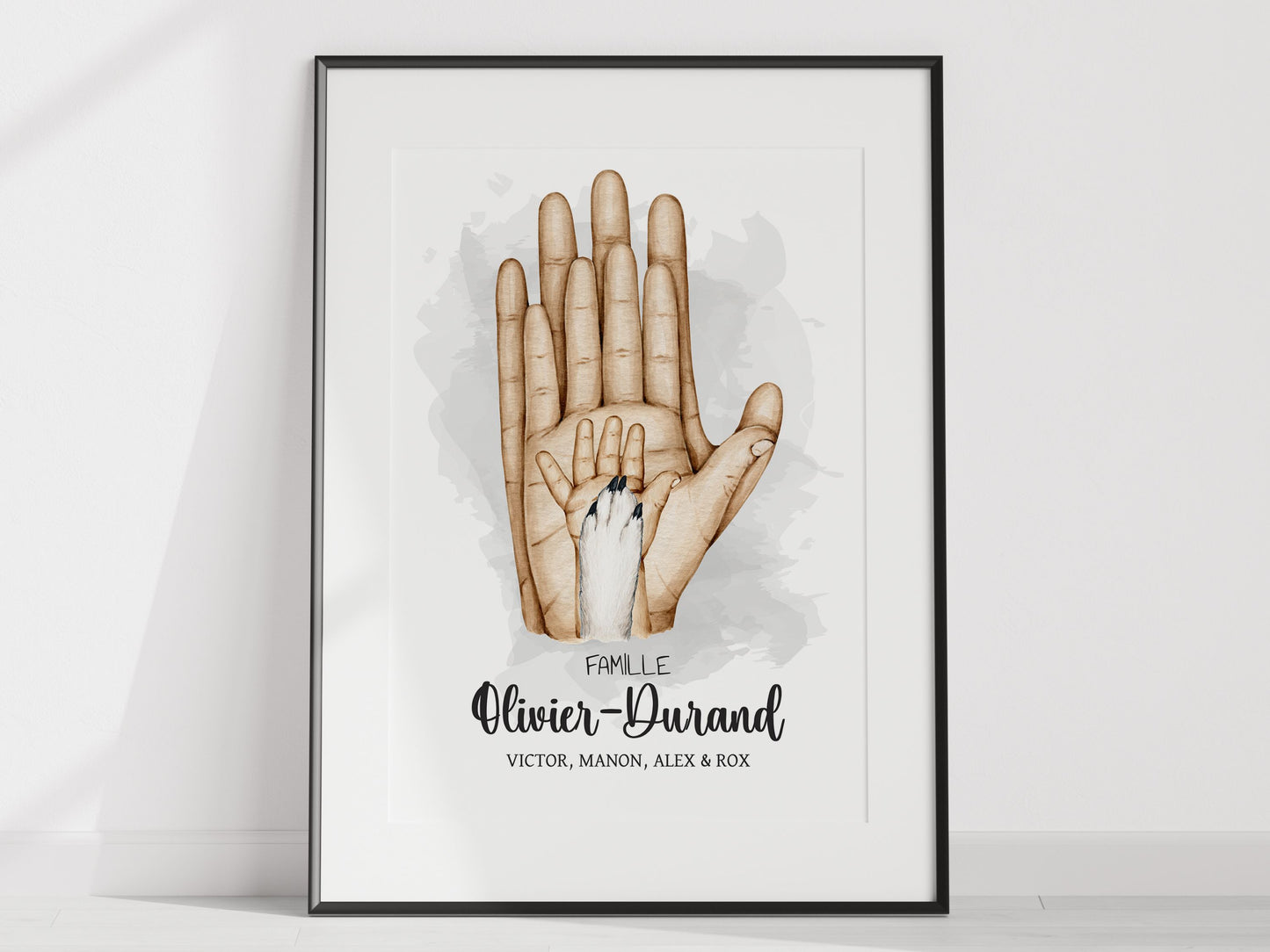 AFFICHE PERSONNALISÉE - MAINS DE LA FAMILLE Ma boutique
