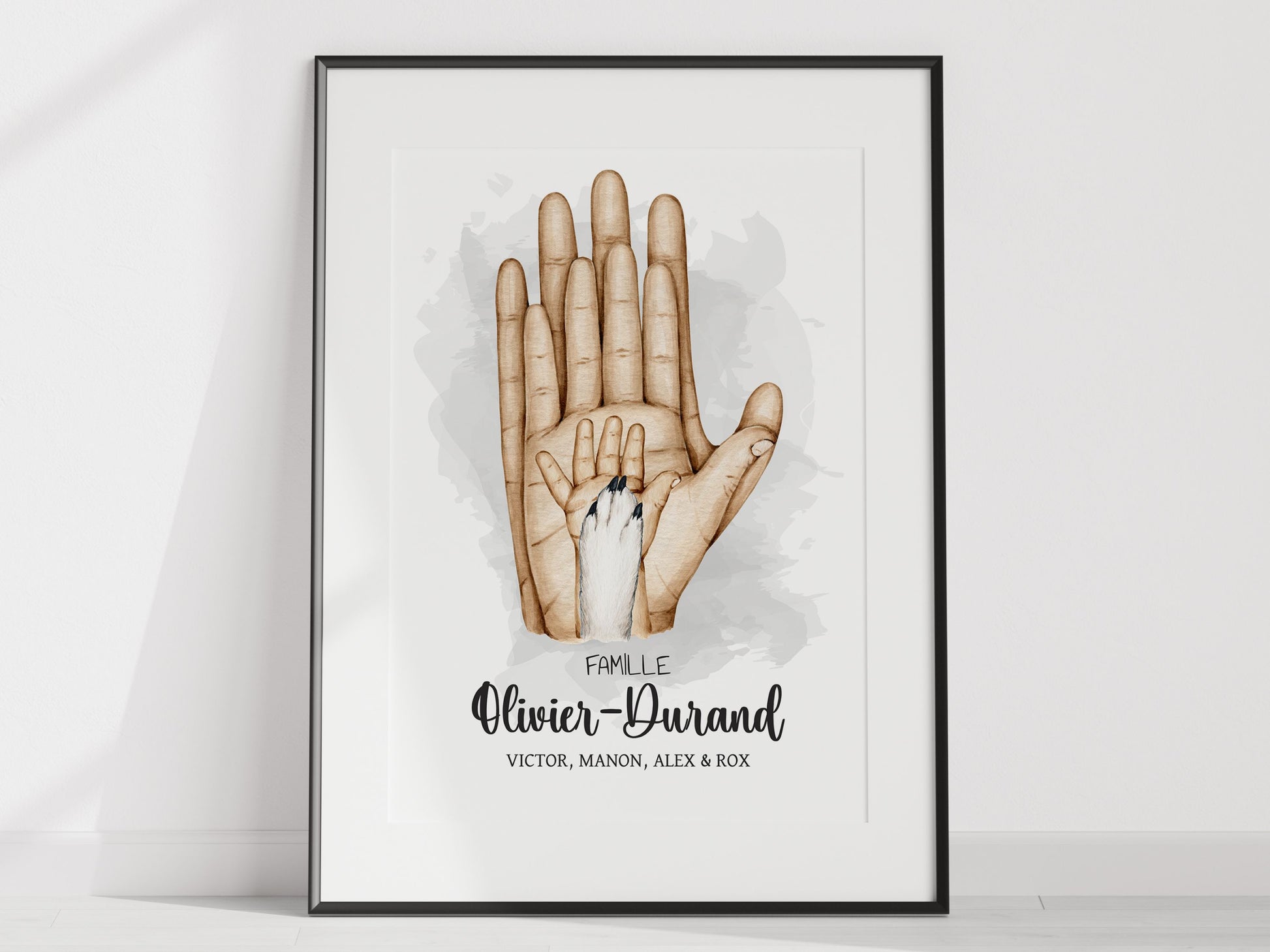 AFFICHE PERSONNALISÉE - MAINS DE LA FAMILLE  Ma boutique