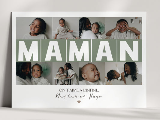 Poster à personnaliser avec photos de famille - Cadeau unique pour Maman  NinsPetitspapiers