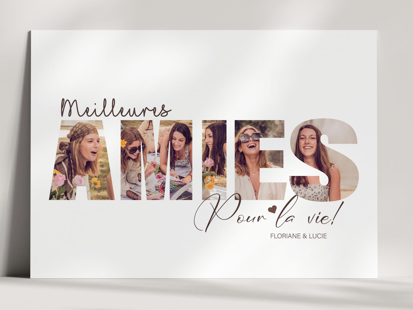 AFFICHE PERSONNALISÉE - AMIES POUR LA VIE MEILLEURES AMIES Nins Petits Papiers
