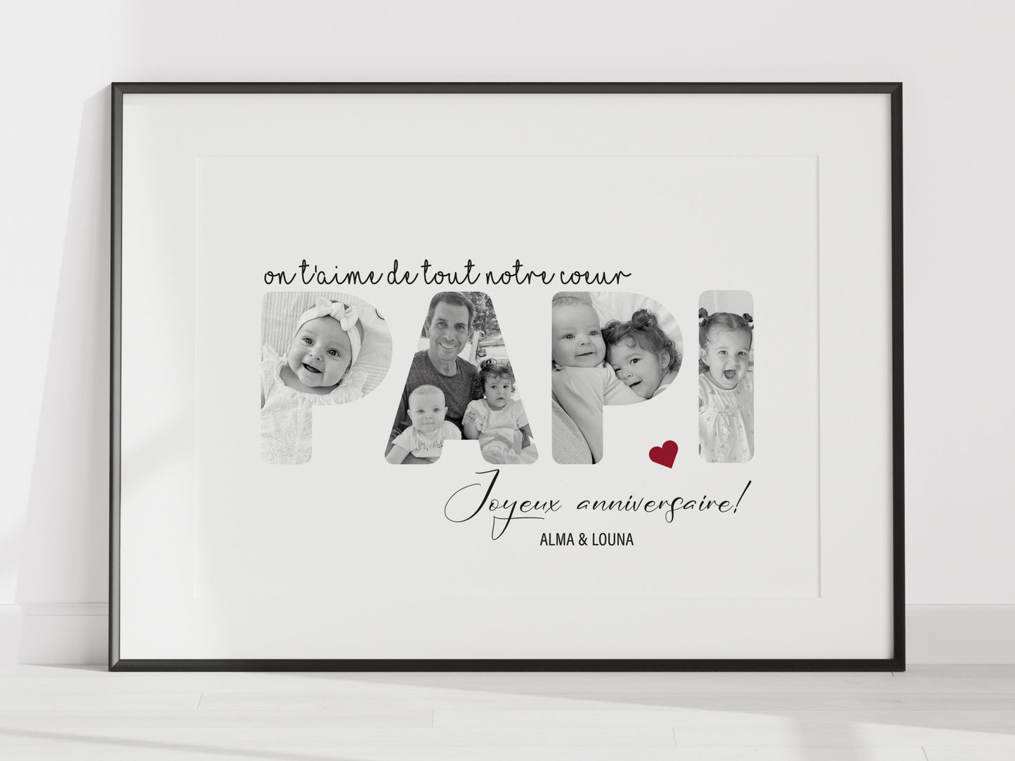 AFFICHE PERSONNALISÉE - MOT PAPI AVEC PHOTOS Ma boutique
