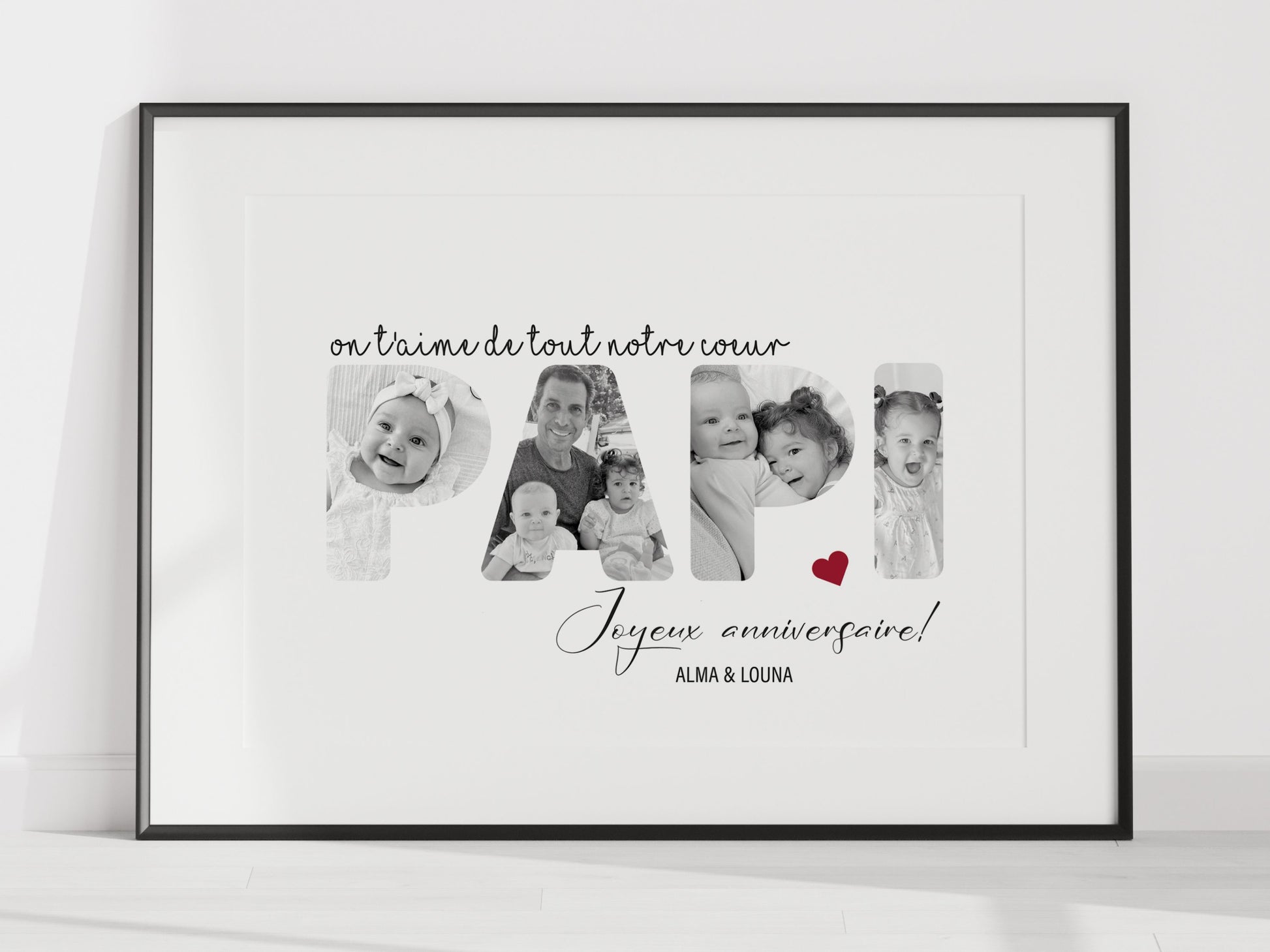 AFFICHE PERSONNALISÉE - MOT PAPI AVEC PHOTOS  Ma boutique