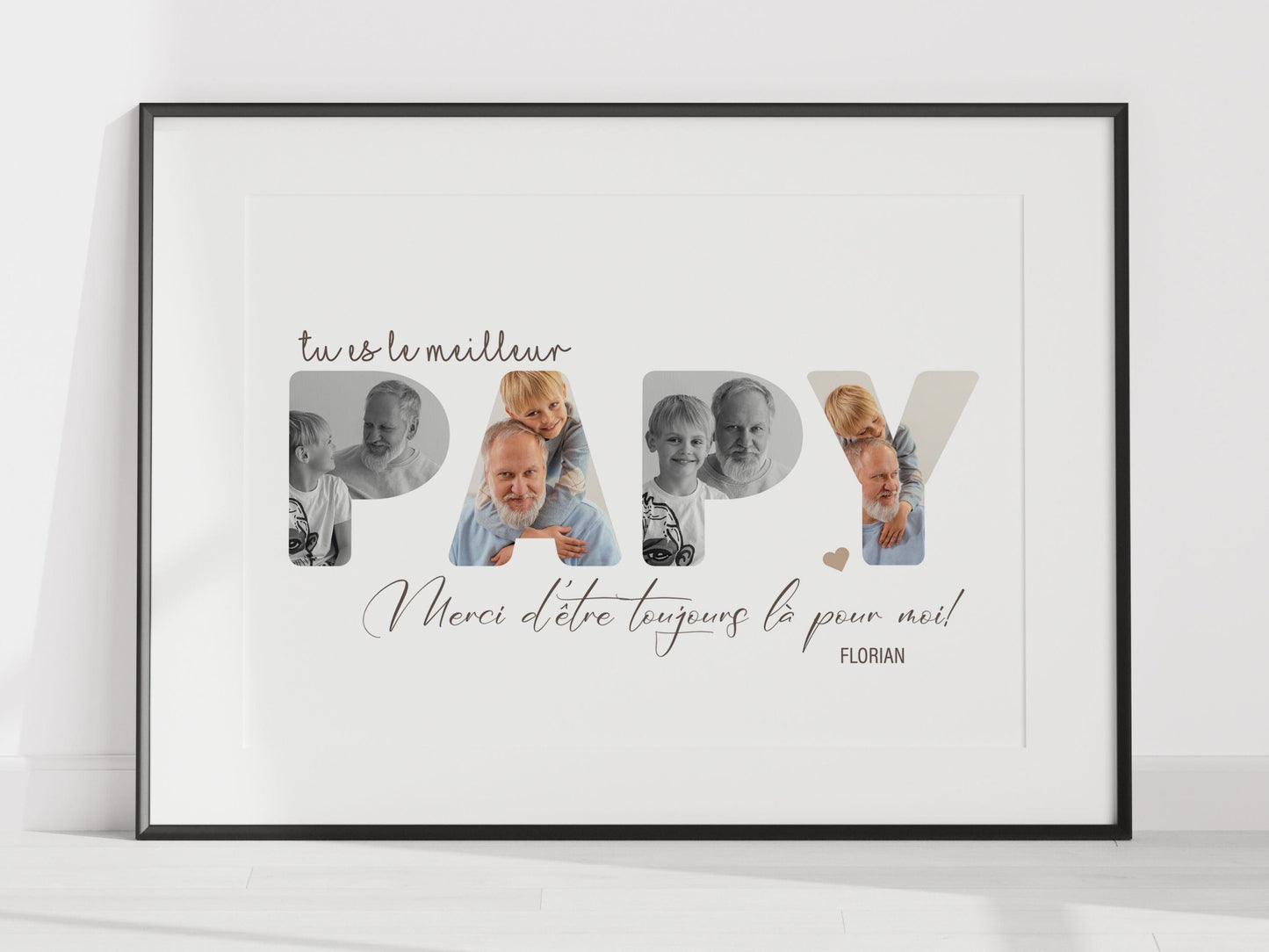 AFFICHE PERSONNALISÉE - MOT PAPY AVEC PHOTOS Ma boutique