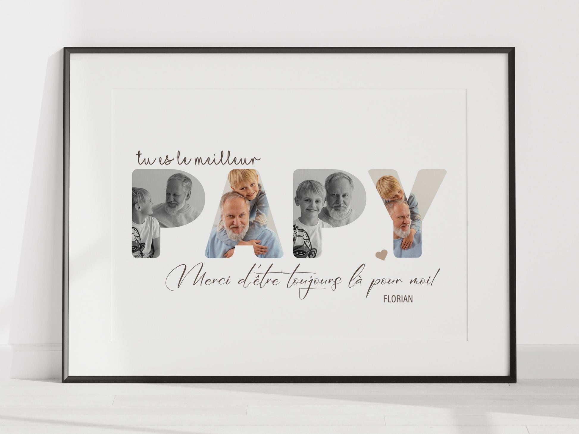AFFICHE PERSONNALISÉE - MOT PAPY AVEC PHOTOS  Ma boutique