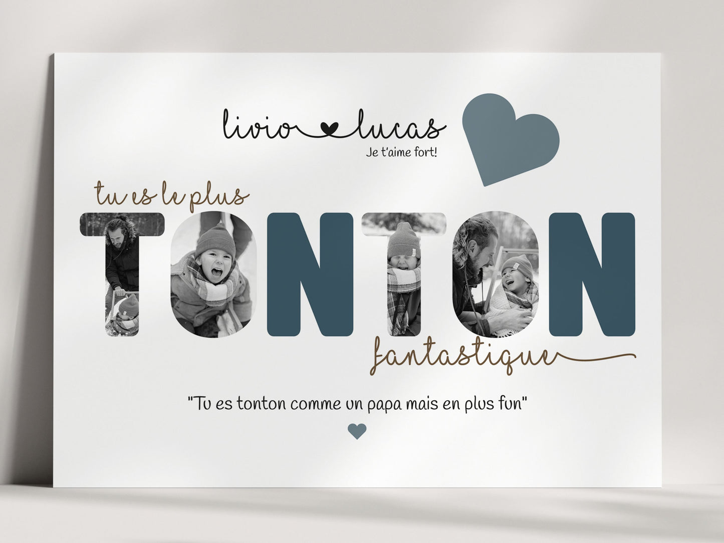 AFFICHE PERSONNALISÉE - MOT TONTON EN PHOTOS Ma boutique