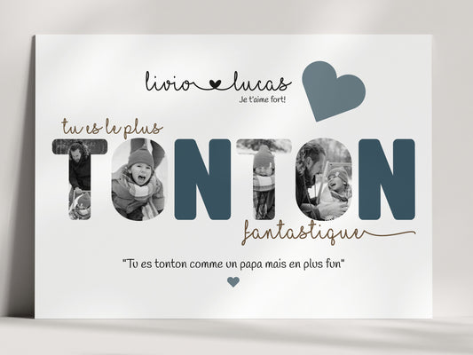 AFFICHE PERSONNALISÉE - MOT TONTON EN PHOTOS  Ma boutique