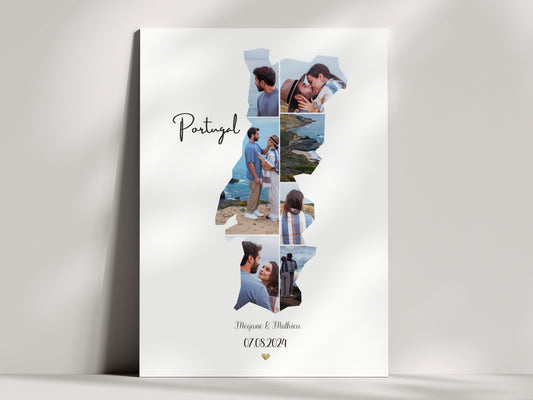 PORTUGAL, AFFICHE PERSONNALISÉE CARTE PHOTO COLLAGE  NinsPetitspapiers