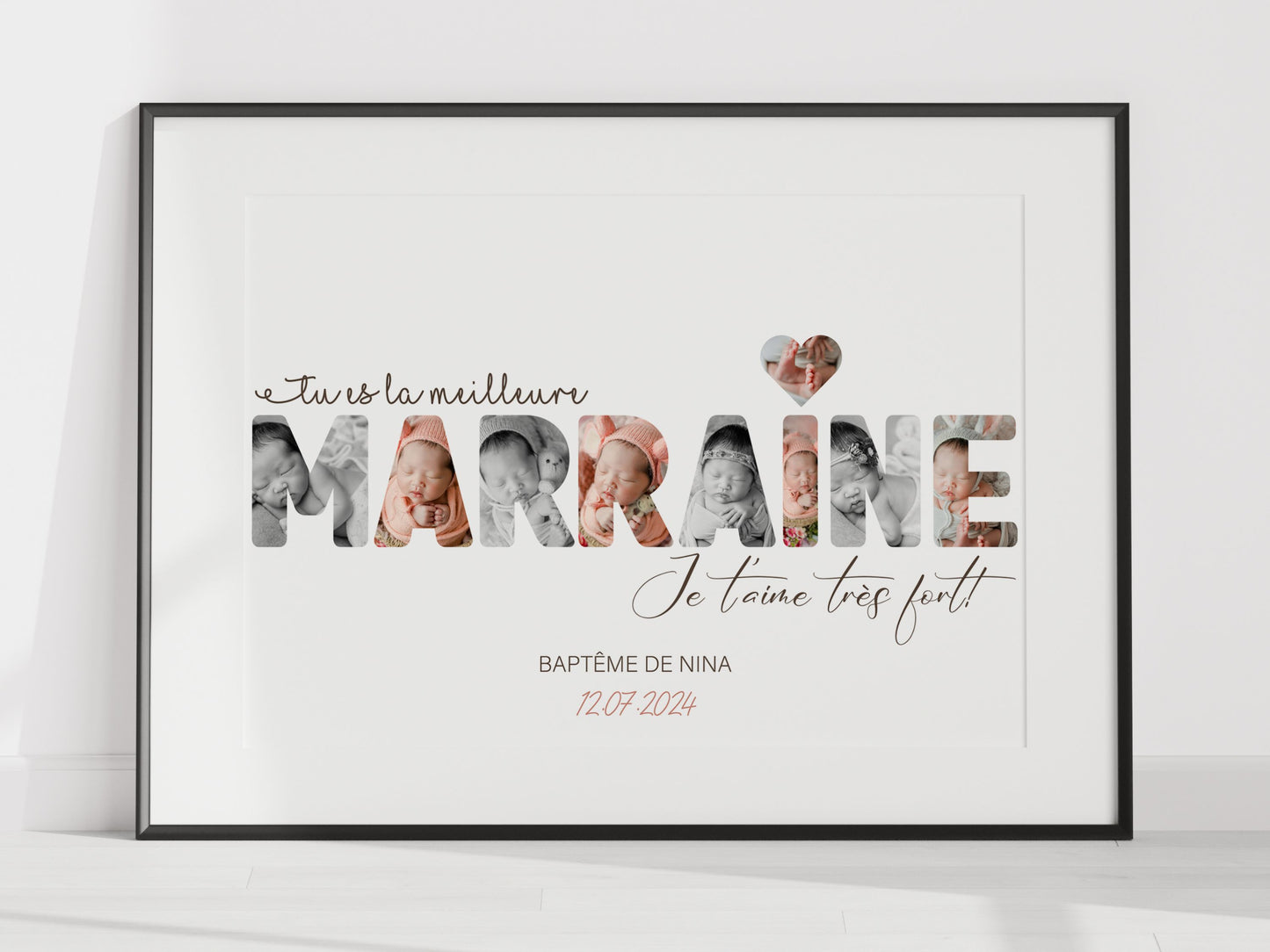 AFFICHE PERSONNALISÉE MARRAINE - CADEAU DE BAPTÊME Ma boutique