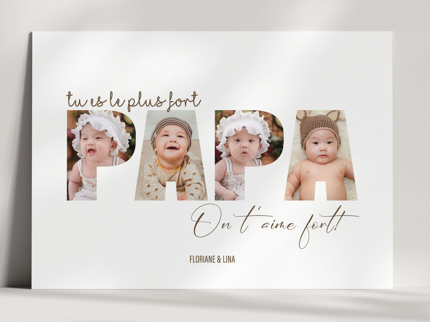 AFFICHE PERSONNALISÉE - MOT PAPA EN PHOTOS Nins Petits Papiers