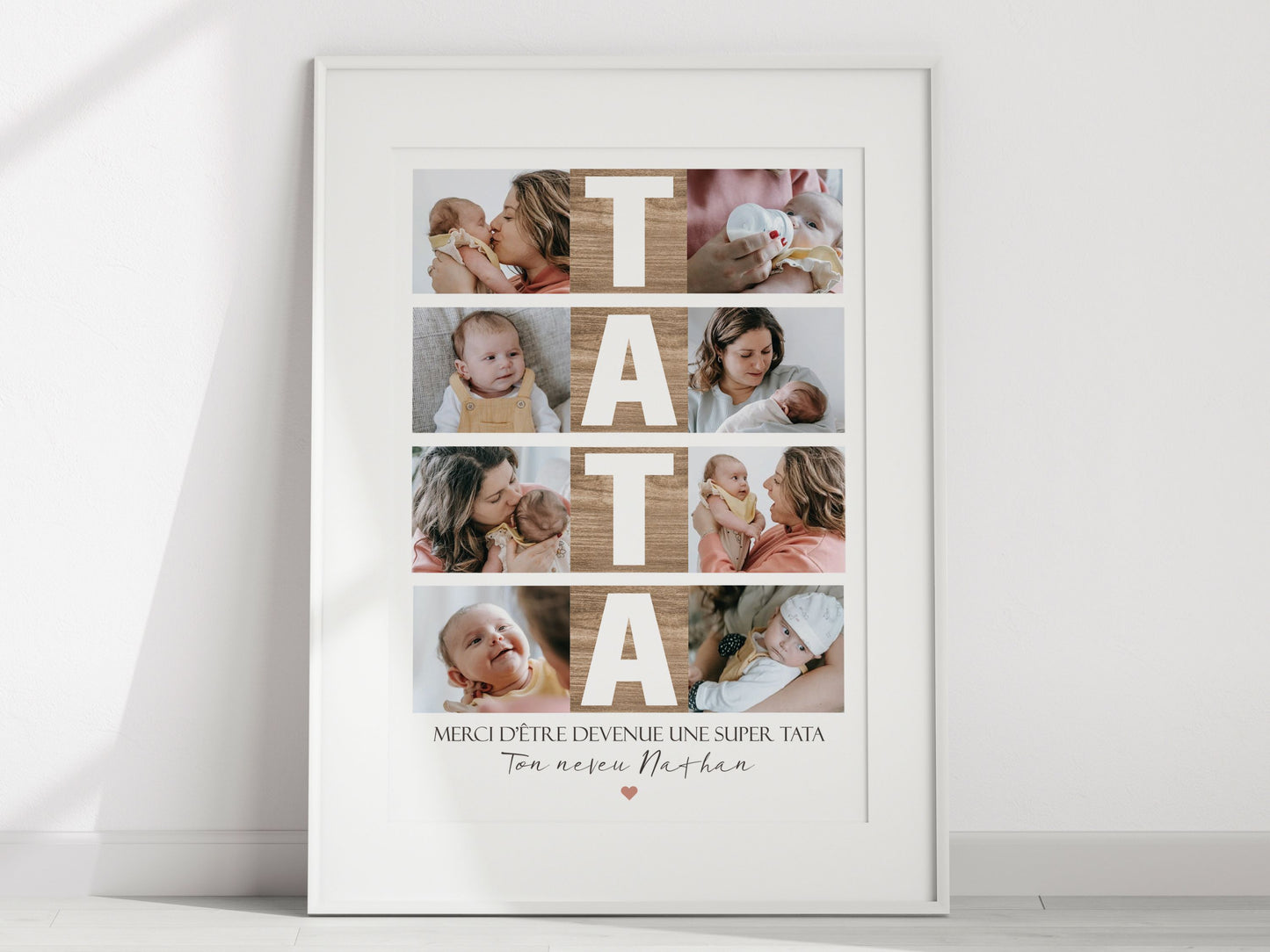 Affiche personnalisée « Super Tata » - Cadeau unique avec photos et texte personnalisé NinsPetitspapiers