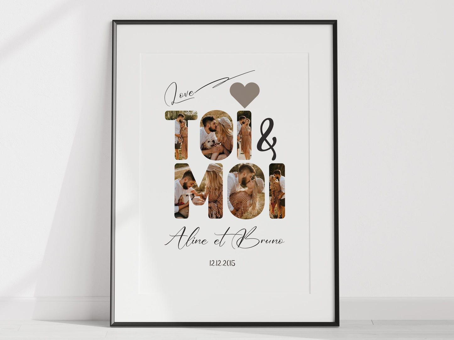 Affiche personnalisée « Toi & Moi » - Collage photos | Cadeau unique Ma boutique