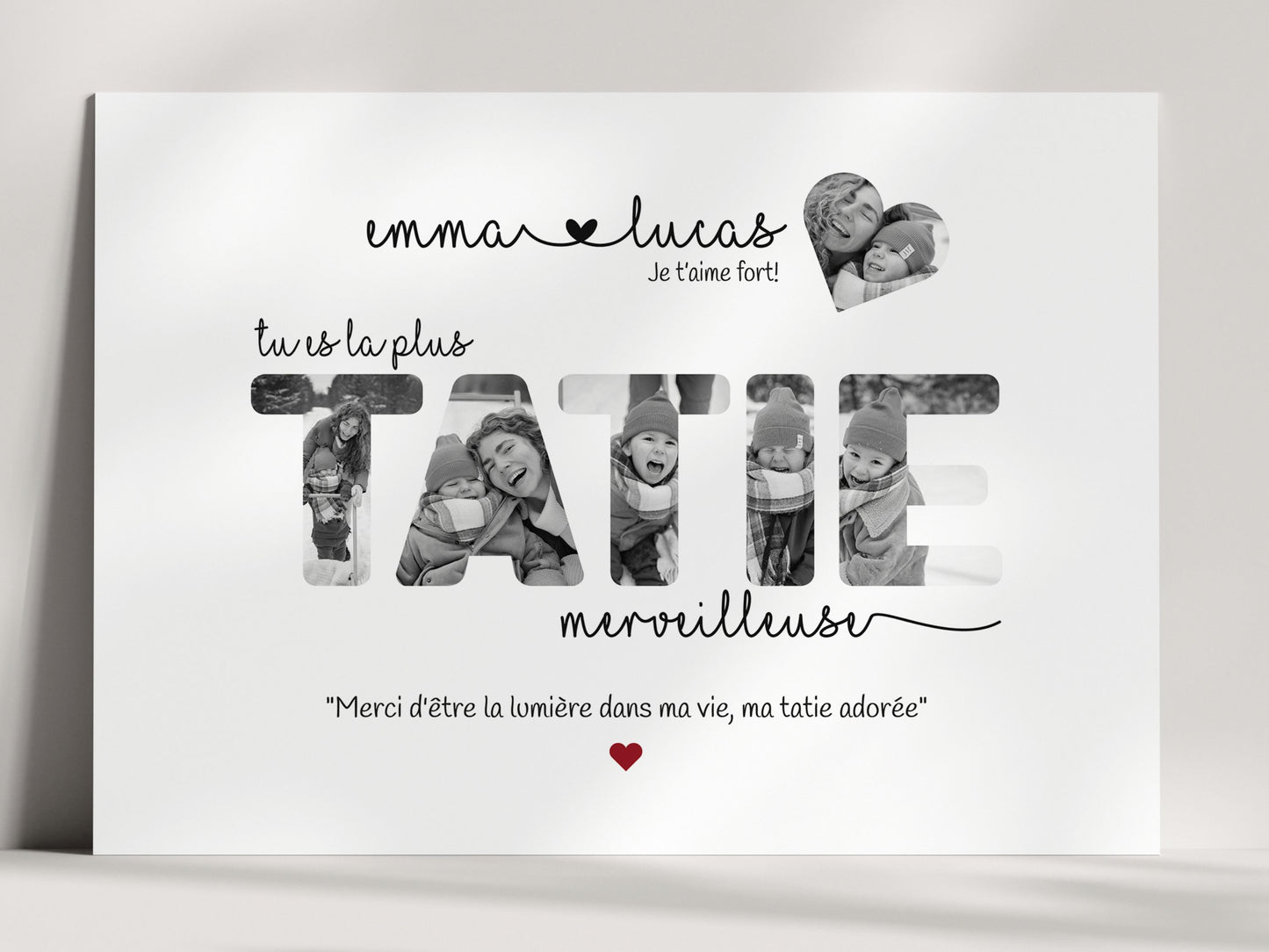 AFFICHE PERSONNALISÉE POUR TATIE AVEC PHOTOS Ma boutique