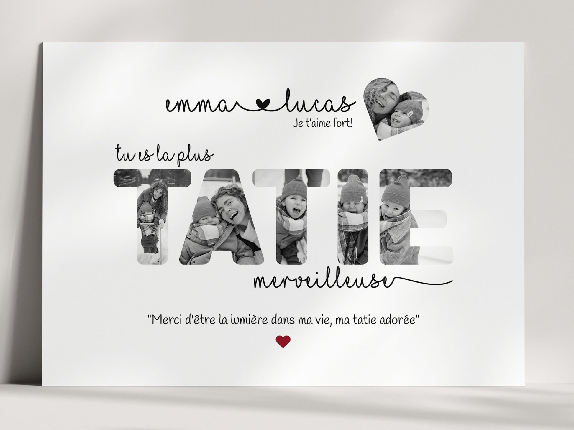 AFFICHE PERSONNALISÉE POUR TATIE AVEC PHOTOS  Ma boutique