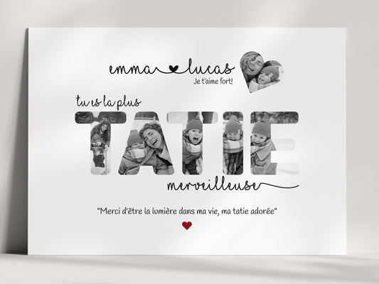 AFFICHE PERSONNALISÉE POUR TATIE AVEC PHOTOS  Ma boutique