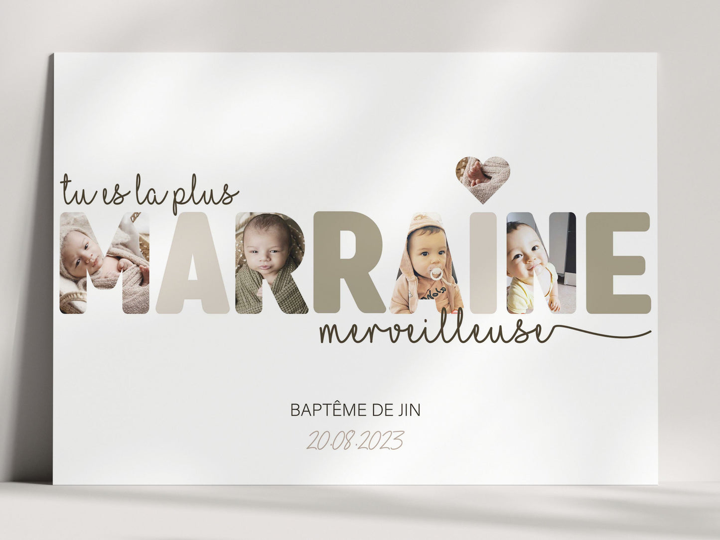 Affiche Personnalisée - Mot Marraine en Photos