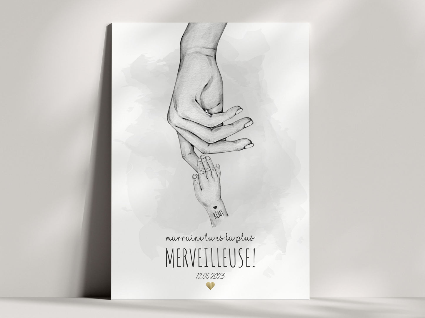 AFFICHE PERSONNALISEE MAINS FEMME - TU ES LA PLUS MERVEILLEUSE  Ma boutique