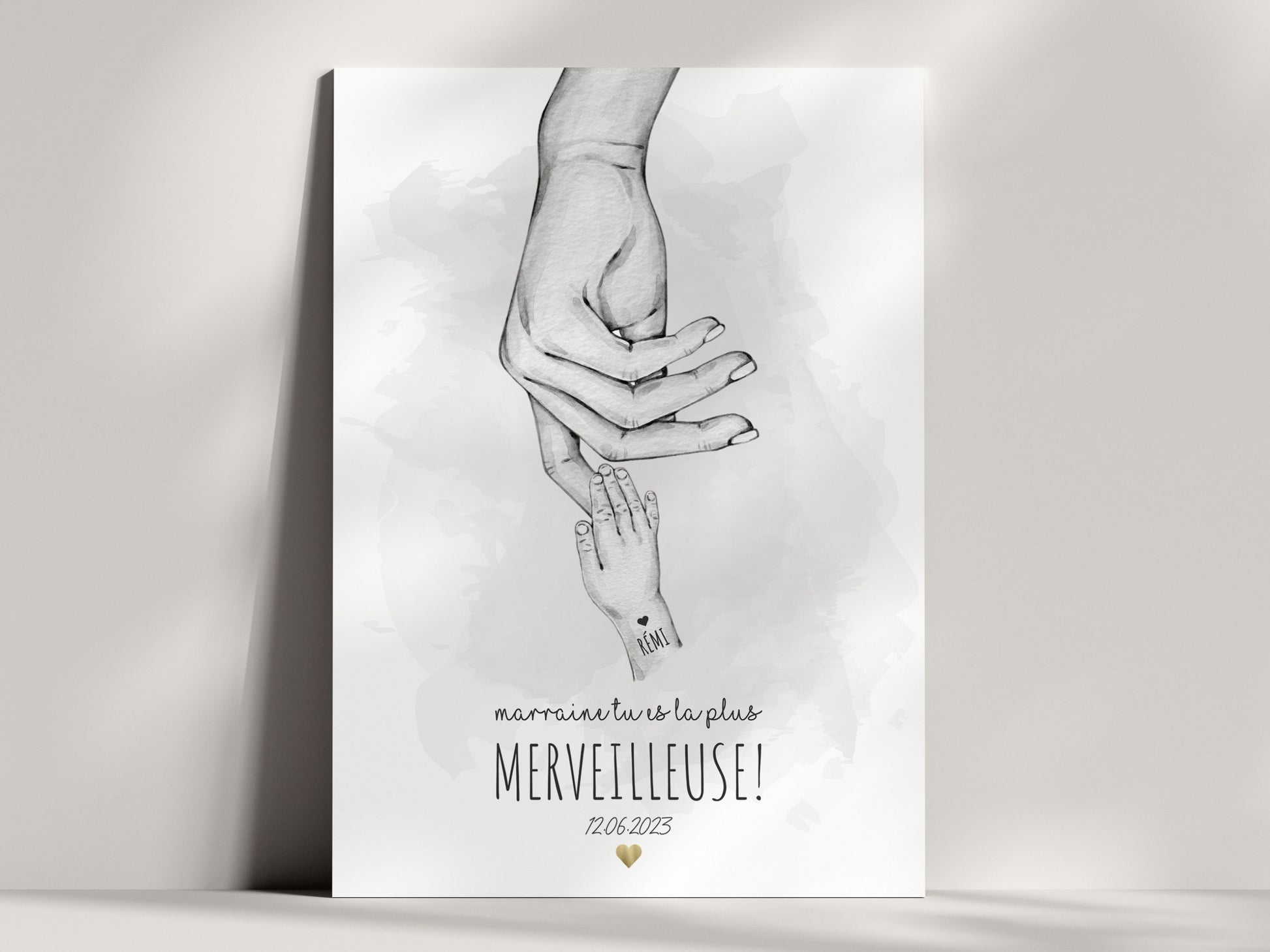 AFFICHE PERSONNALISEE MAINS FEMME - TU ES LA PLUS MERVEILLEUSE  Ma boutique