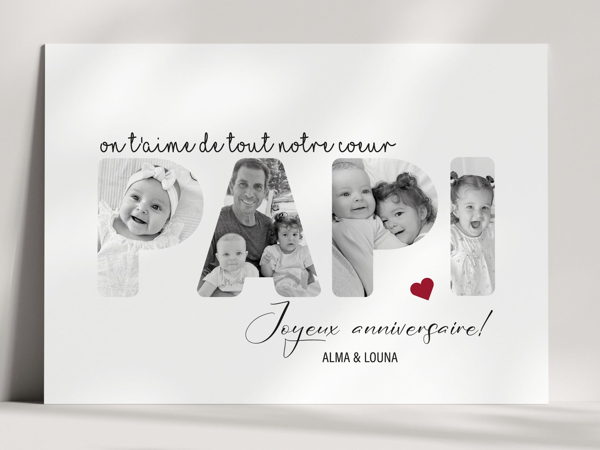 AFFICHE PERSONNALISÉE - MOT PAPI AVEC PHOTOS  Ma boutique