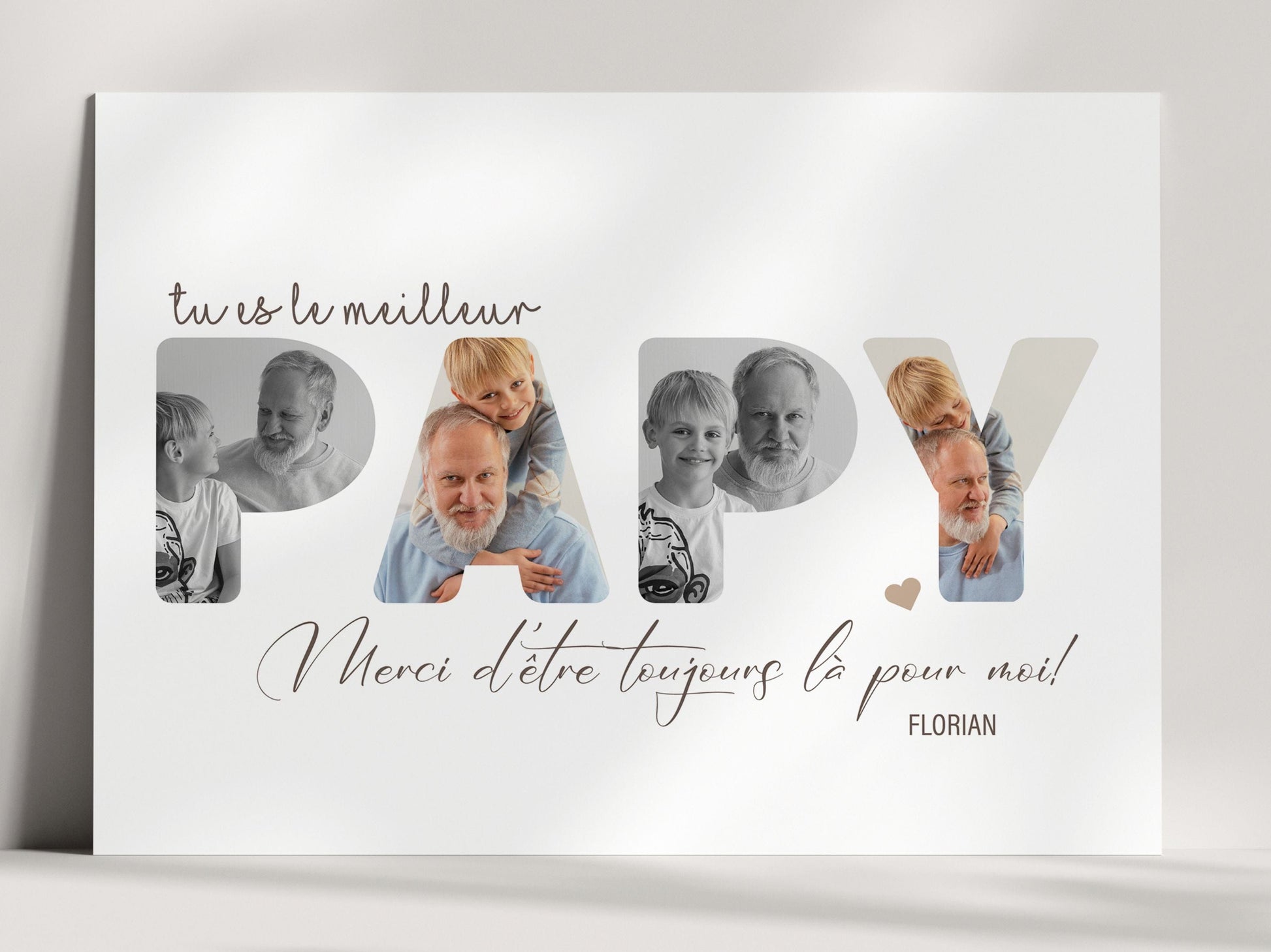 AFFICHE PERSONNALISÉE - MOT PAPY AVEC PHOTOS  Ma boutique
