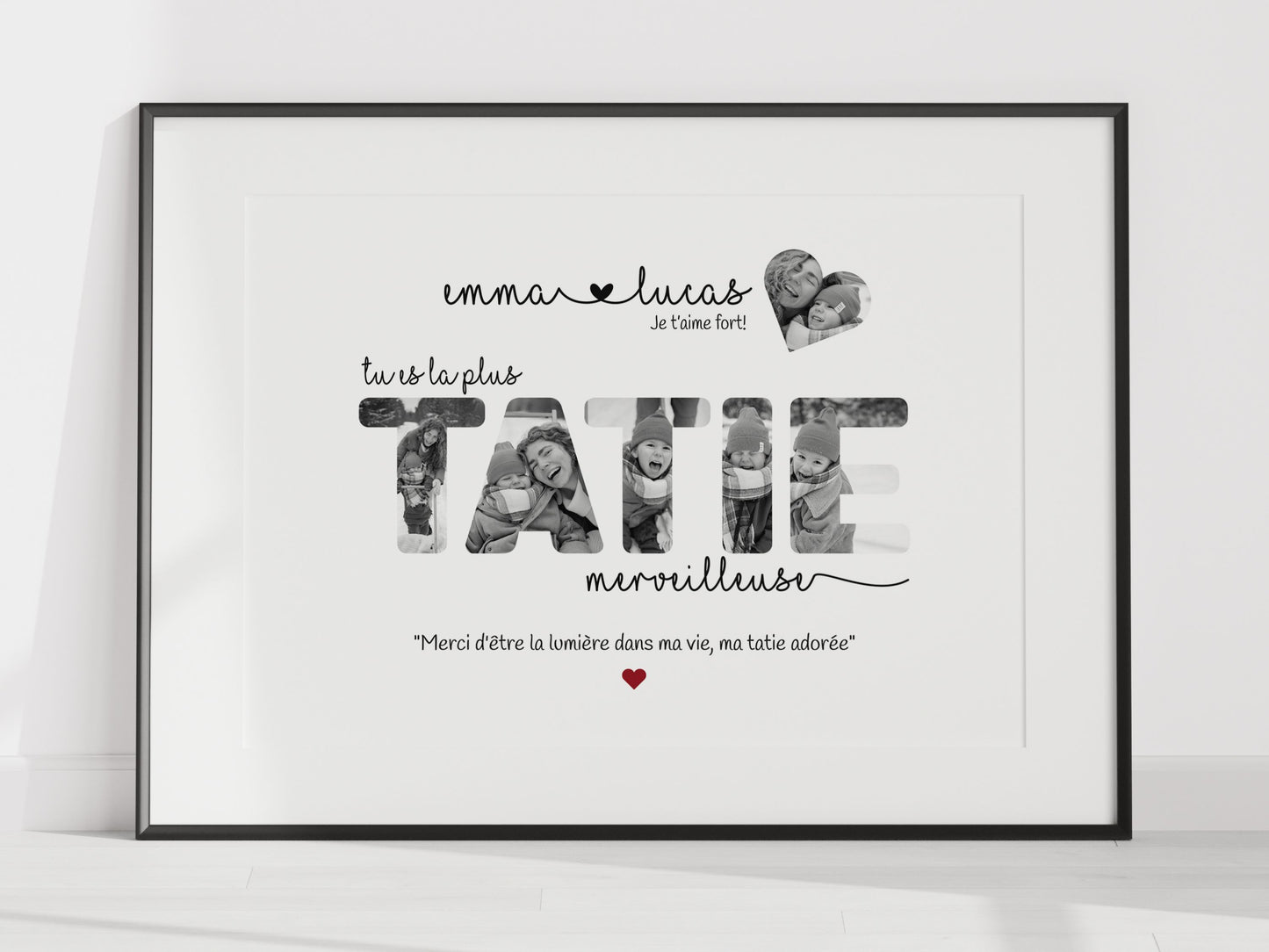 AFFICHE PERSONNALISÉE POUR TATIE AVEC PHOTOS Ma boutique