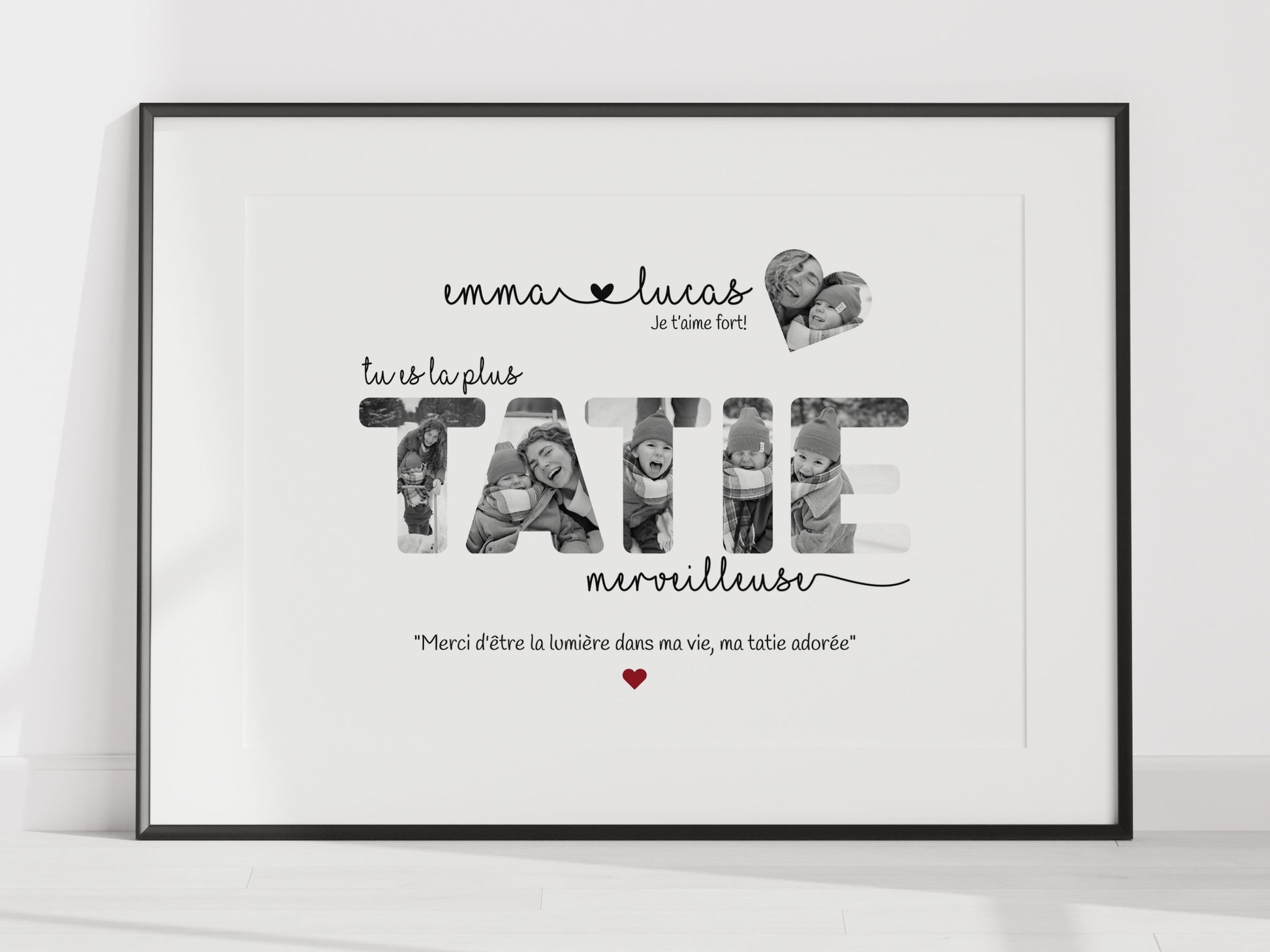 AFFICHE PERSONNALISÉE POUR TATIE AVEC PHOTOS  Ma boutique