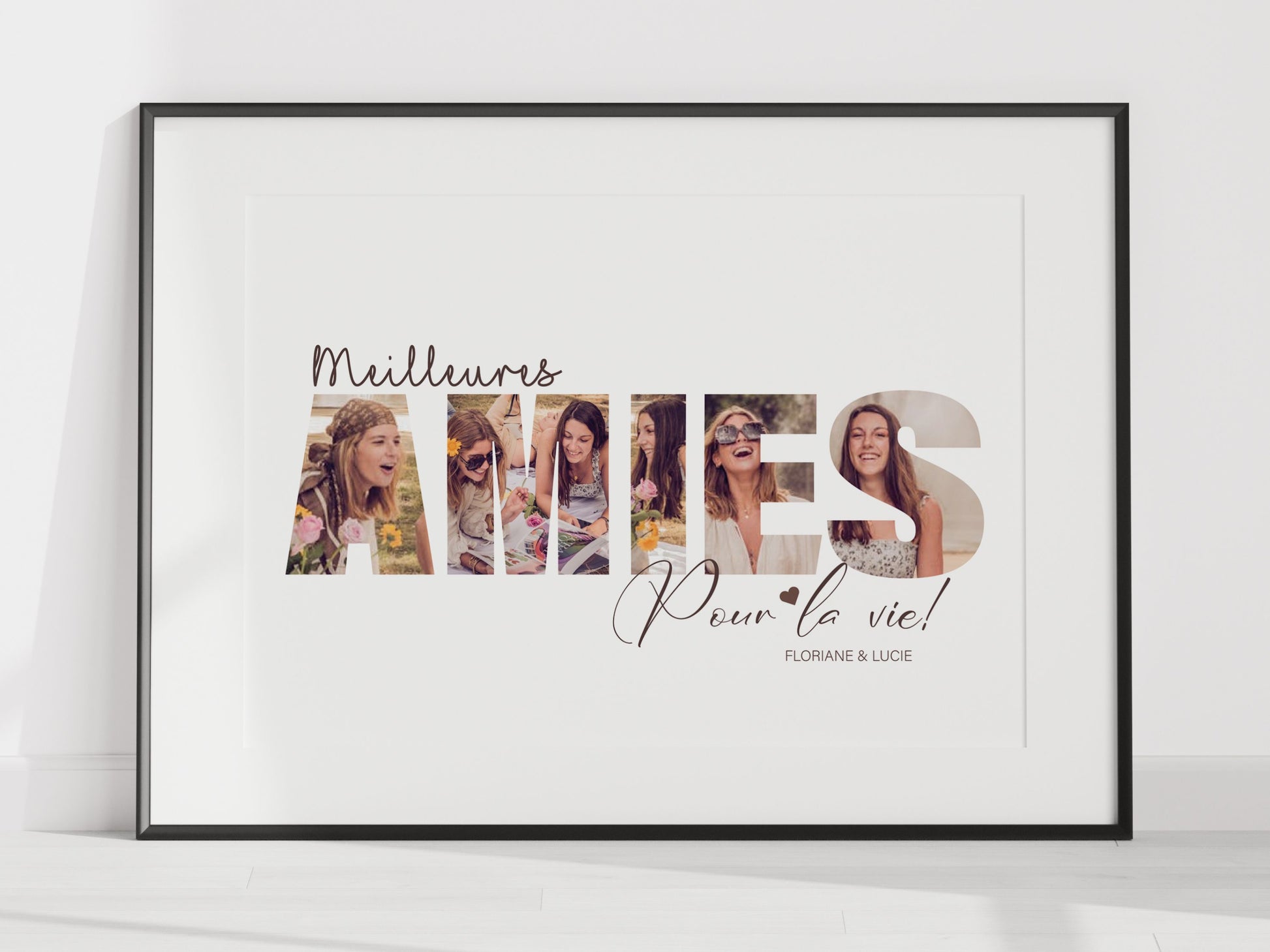 AFFICHE PERSONNALISÉE - AMIES POUR LA VIE MEILLEURES AMIES  Nins Petits Papiers