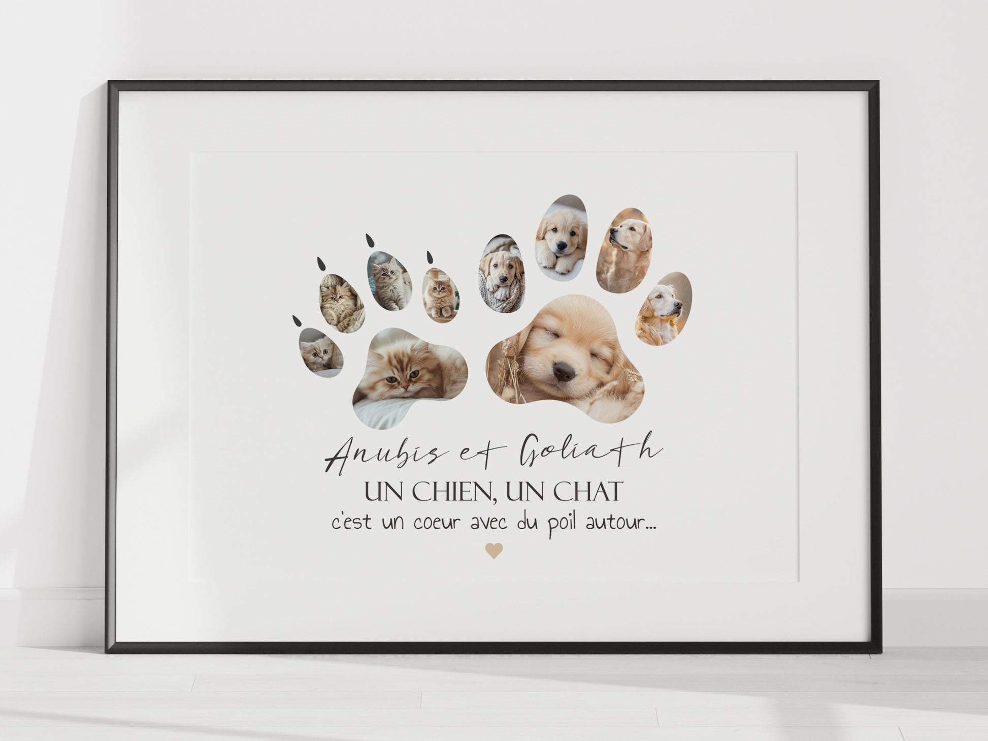 Affiche Personnalisée Pattes de Chat ou de Chien avec Photos - Souvenir Unique de Vos Compagnons  NinsPetitspapiers