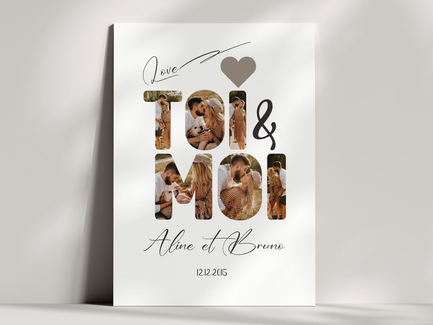 Affiche personnalisée « Toi & Moi » - Collage photos | Cadeau unique Ma boutique