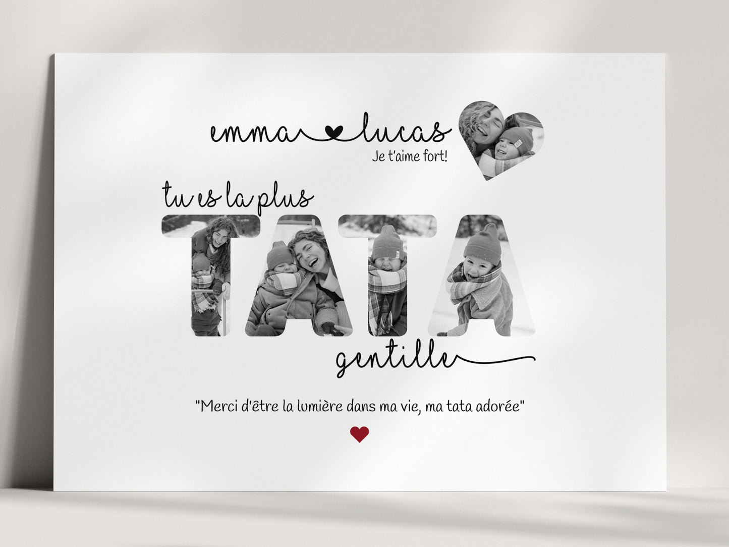 AFFICHE PERSONNALISÉE POUR TATA AVEC PHOTOS Ma boutique