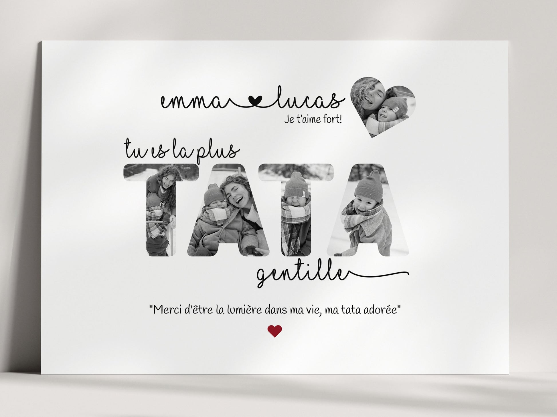 AFFICHE PERSONNALISÉE POUR TATA AVEC PHOTOS  Ma boutique