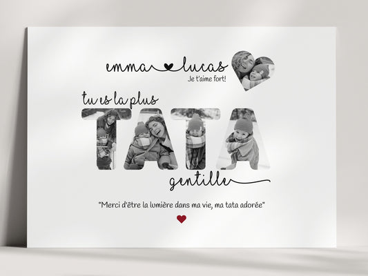 AFFICHE PERSONNALISÉE POUR TATA AVEC PHOTOS  Ma boutique