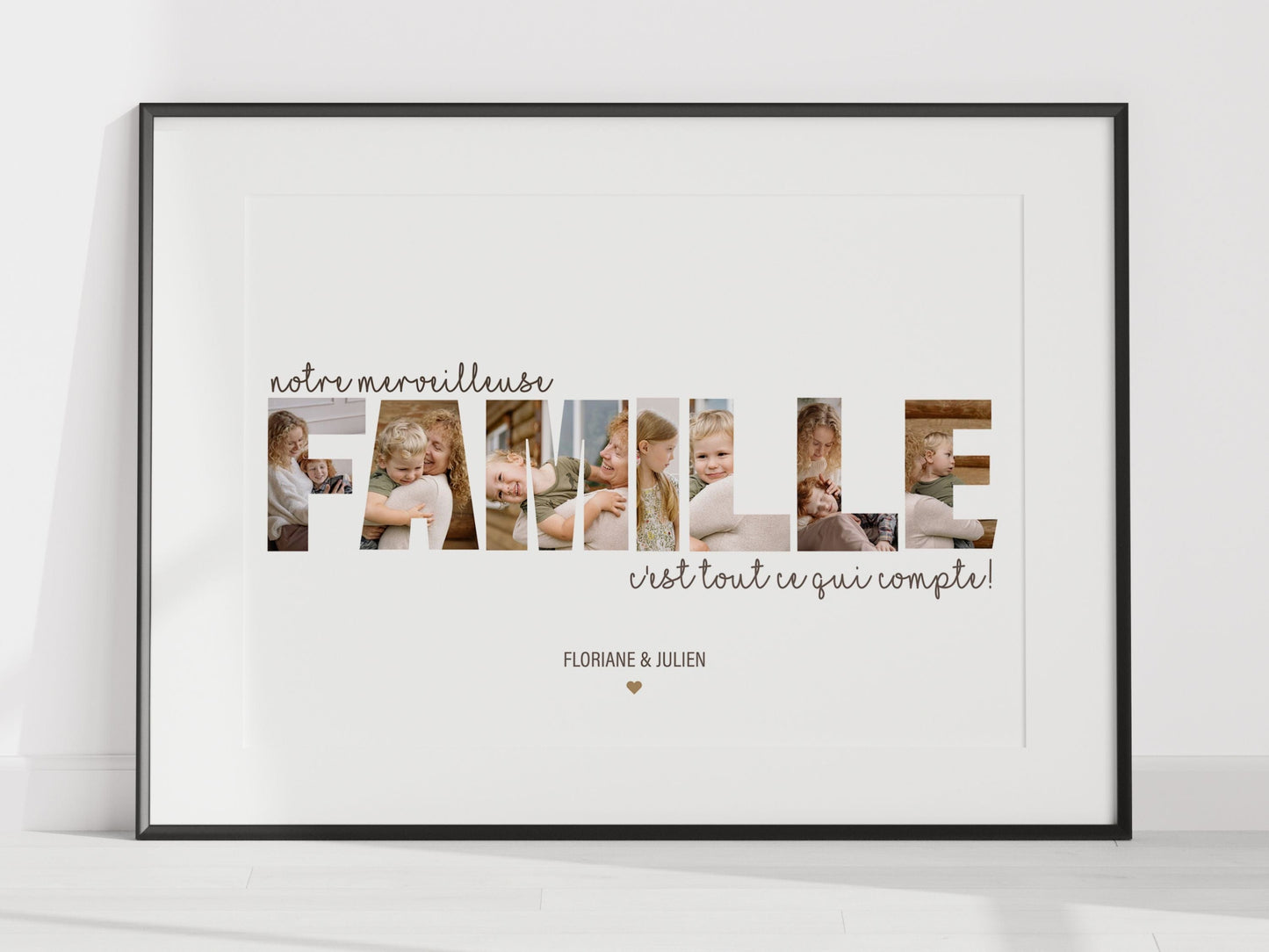 Affiche personnalisée "mot famille avec photos" Ma boutique