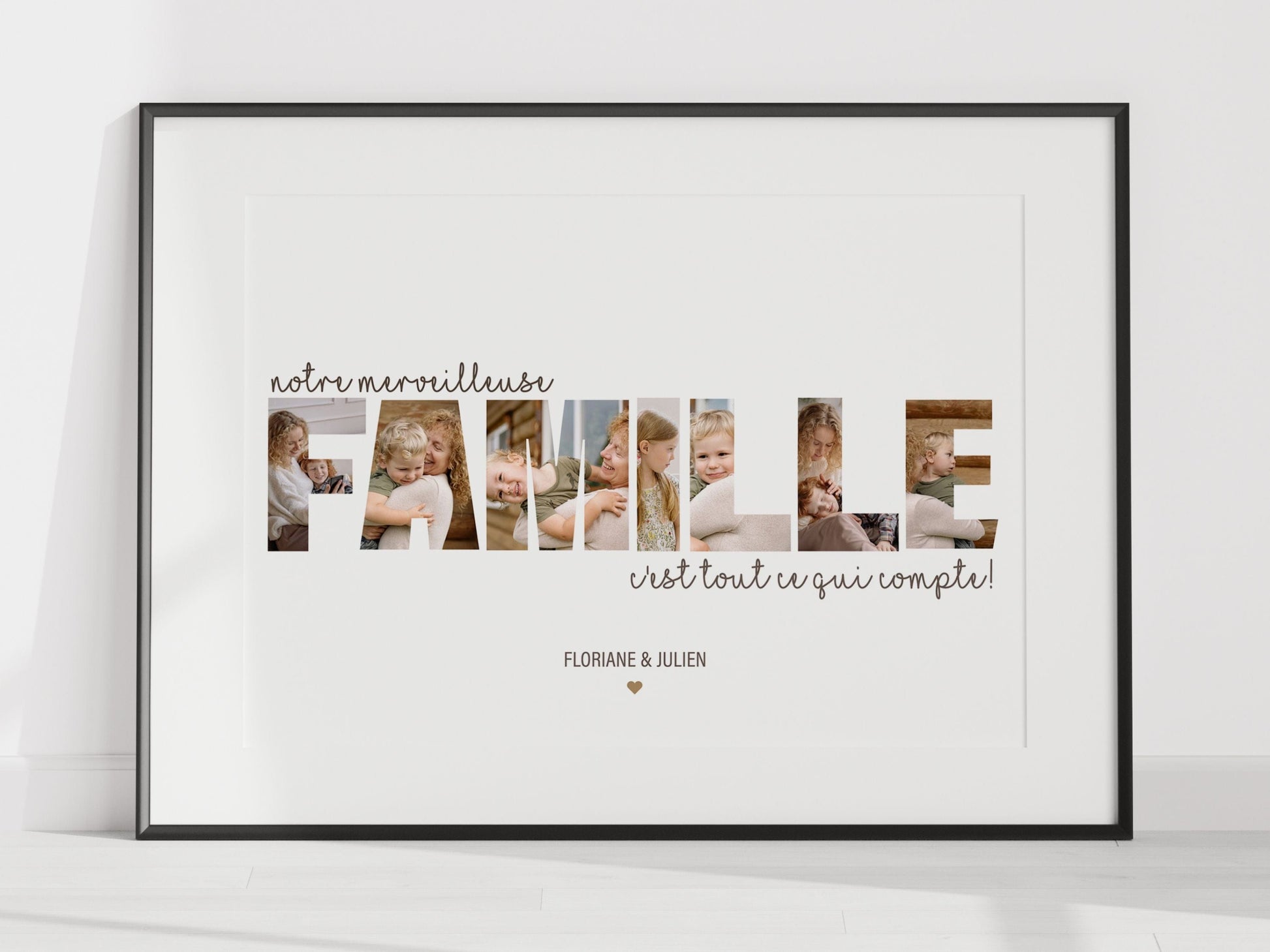 Affiche personnalisée "mot famille avec photos"  Ma boutique