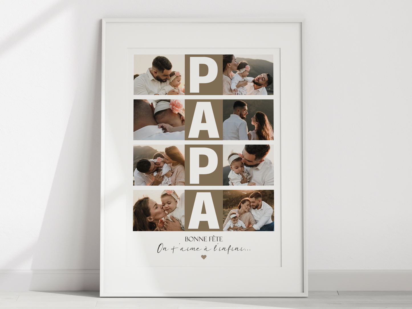 Affiche personnalisée "Papa" avec 8 photos – Cadeau pour Anniversaire ou Fête des Pères NinsPetitspapiers