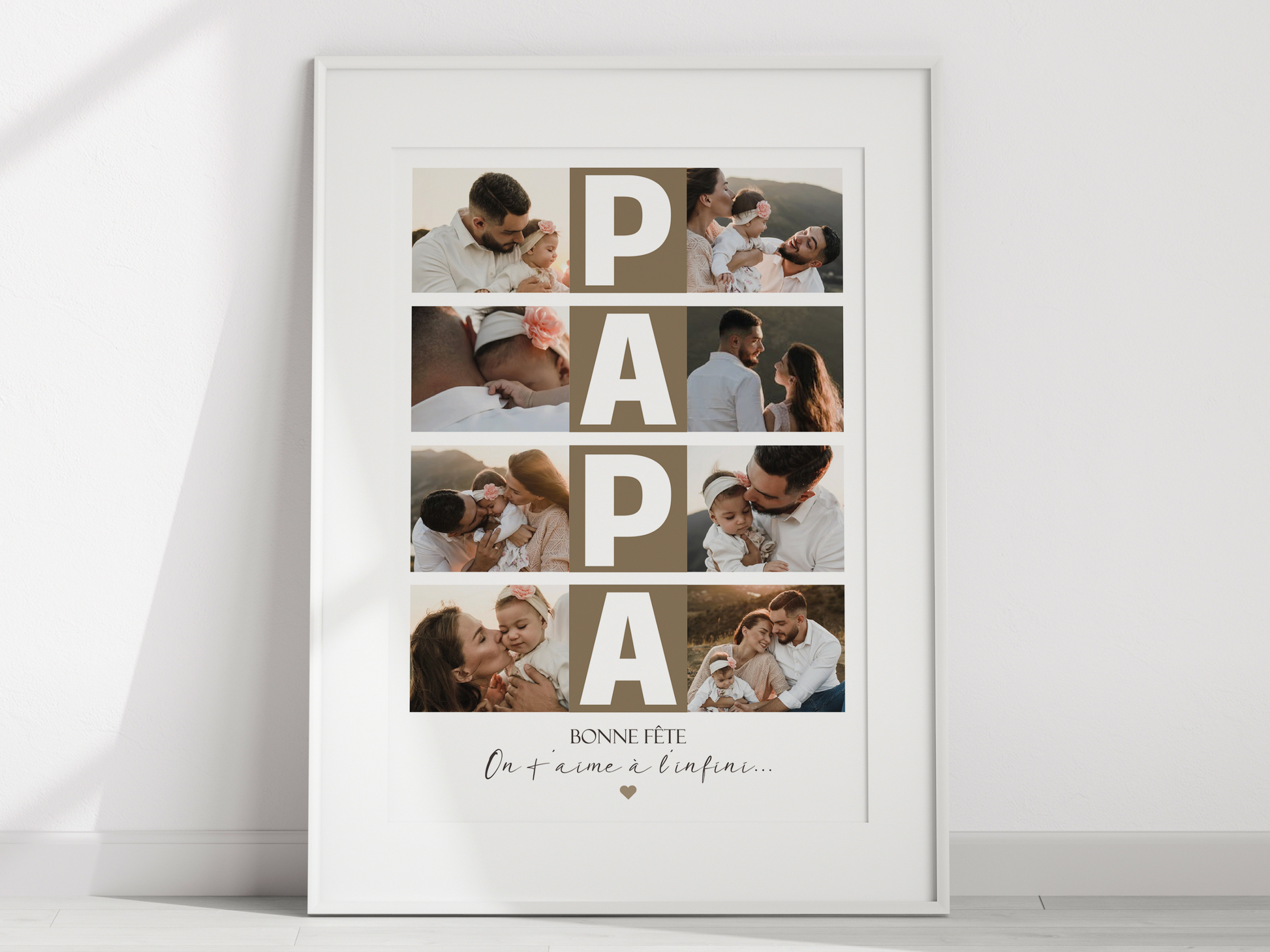 Affiche personnalisée "Papa" avec 8 photos – Cadeau pour Anniversaire ou Fête des Pères  NinsPetitspapiers