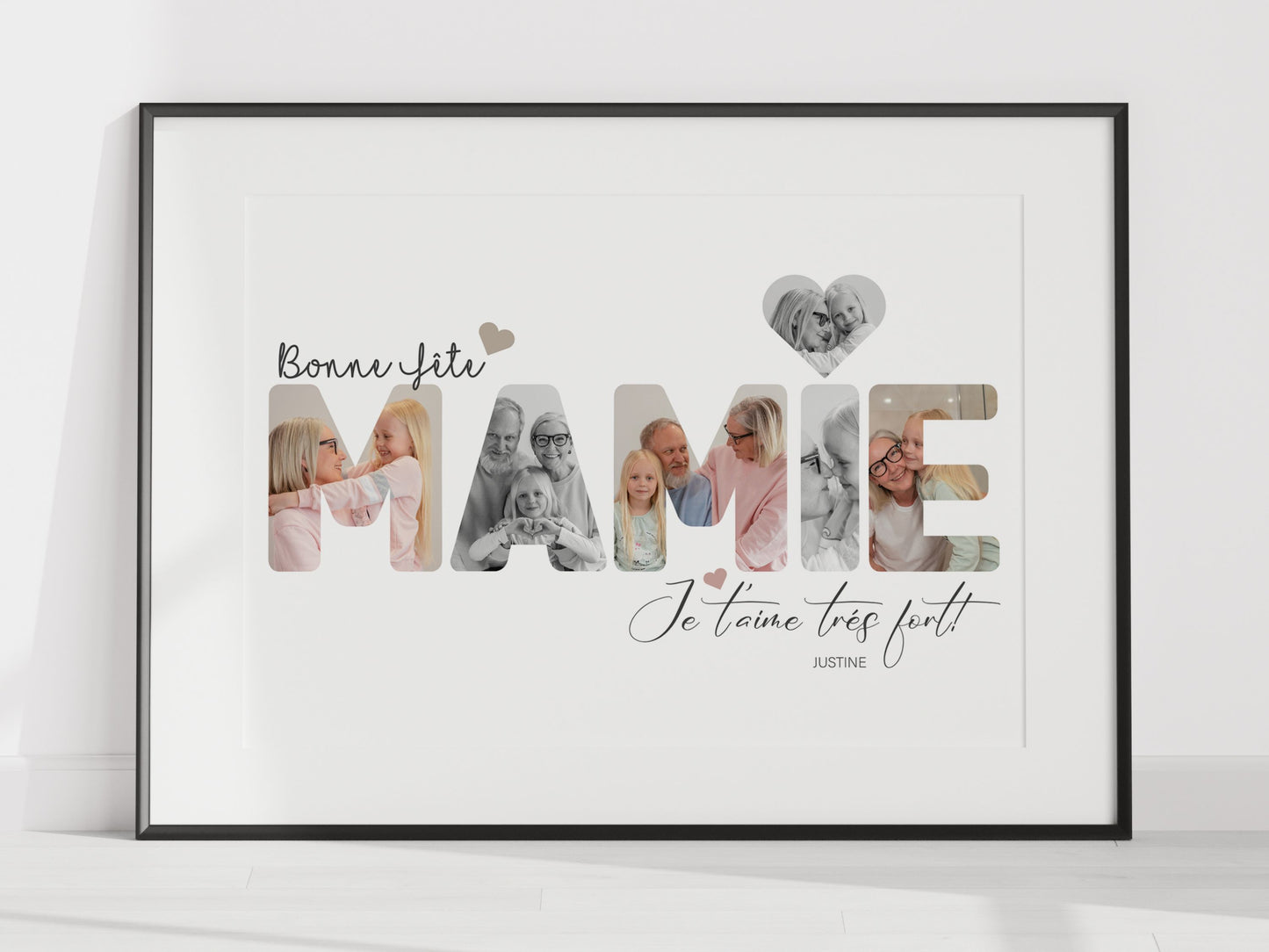 Affiche personnalisée mamie - Mot mamie en photos