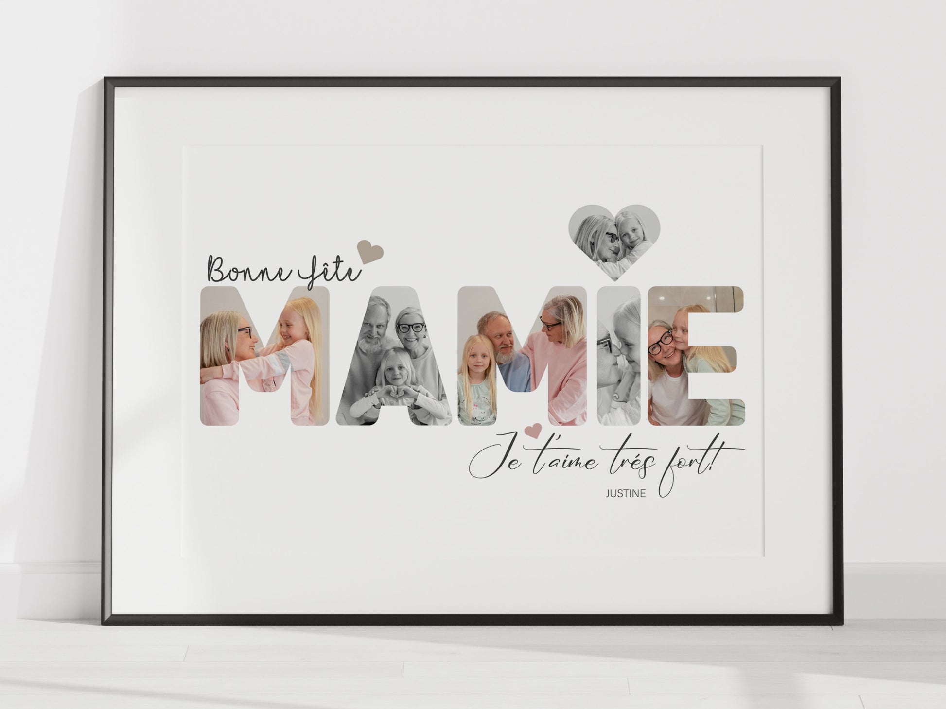 Affiche personnalisée mamie - Mot mamie en photos