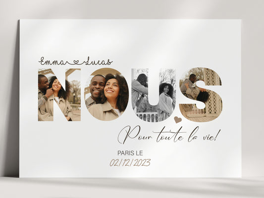 Affiche personnalisée - Mot nous en photos  NinsPetitspapiers