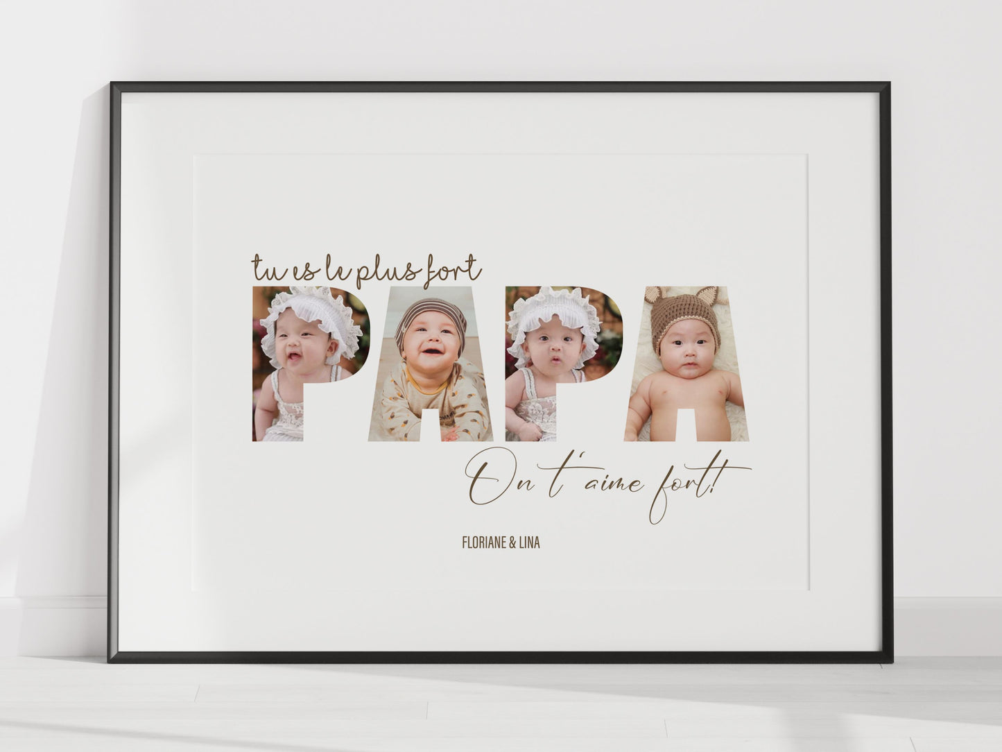AFFICHE PERSONNALISÉE - MOT PAPA EN PHOTOS Nins Petits Papiers