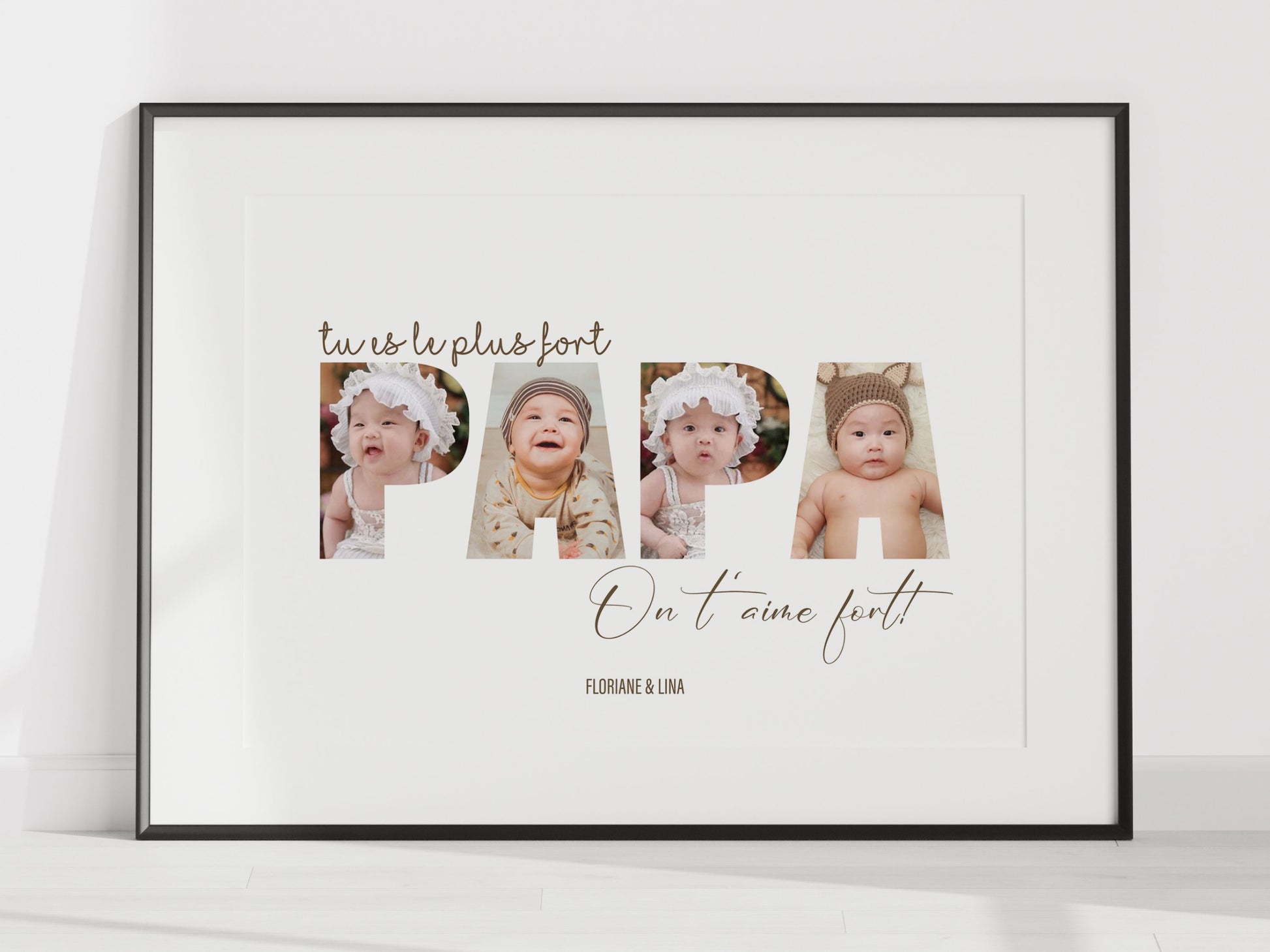 AFFICHE PERSONNALISÉE - MOT PAPA EN PHOTOS  Nins Petits Papiers