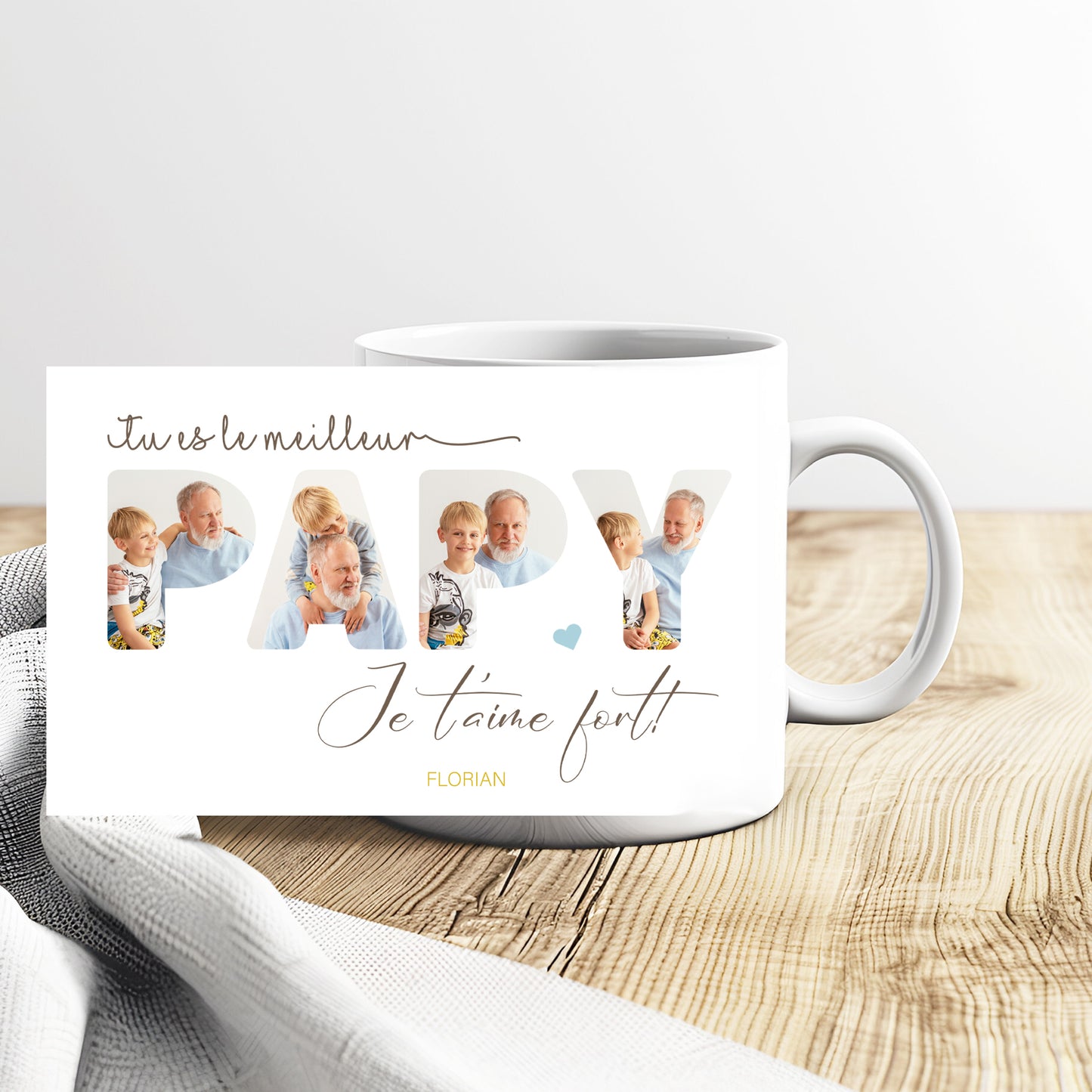 Mug personnalisé Papi avec photo | Cadeau original pour Papi