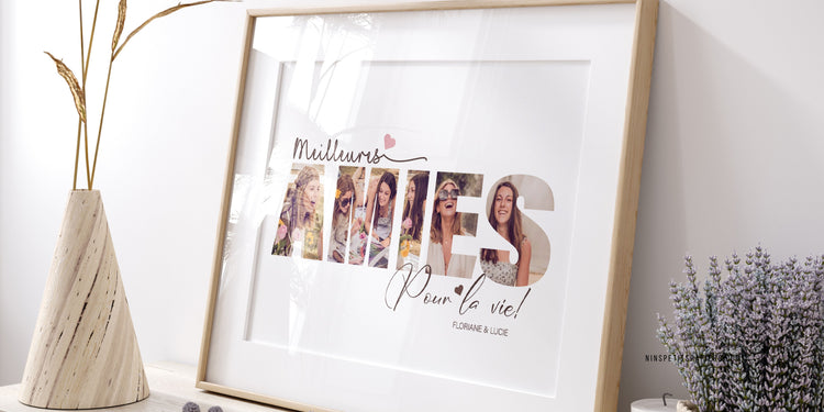 Affiches personnalisées pour meilleures amies avec photos et prénoms