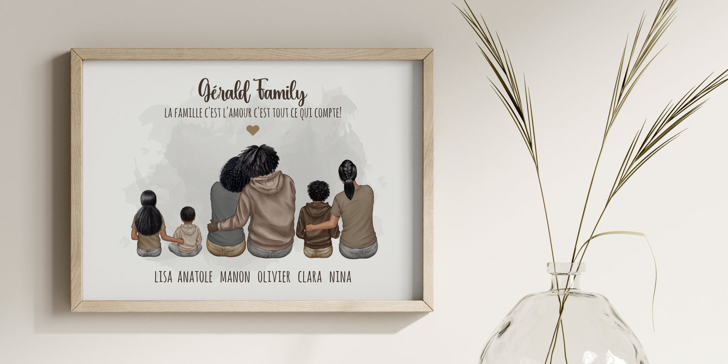 Cadeaux personnalisés pour Famille avec mug et affiche personnalisés